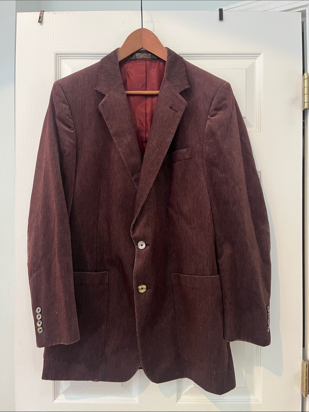 Vintage Christian Dior Men's Corduroy Sport Coat in Wine